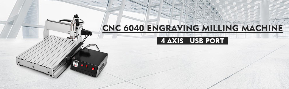 VEVOR CNC Router 6040 4 Axis CNC Router Machine 600x400mm CNC Router Kit 1000W MACH3 Control Large 3D Engraving Machine CNC Router Kit with USB