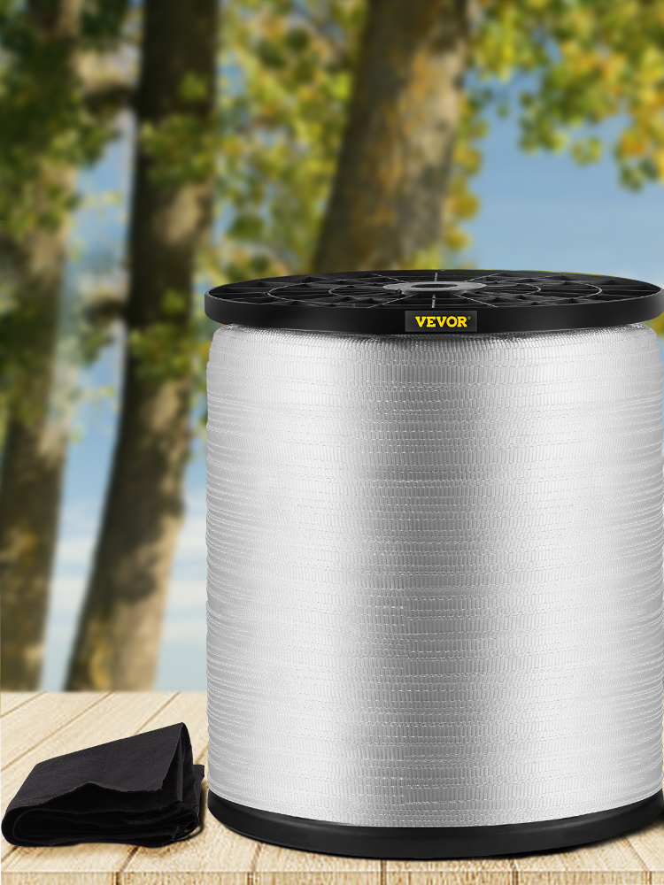 VEVOR Polyester Pull Tape - 1/2" X 3153 Ft Mule Tape, 1250 Lb Tensile Strength For Cable Pulling, Conduit, Packaging (White)