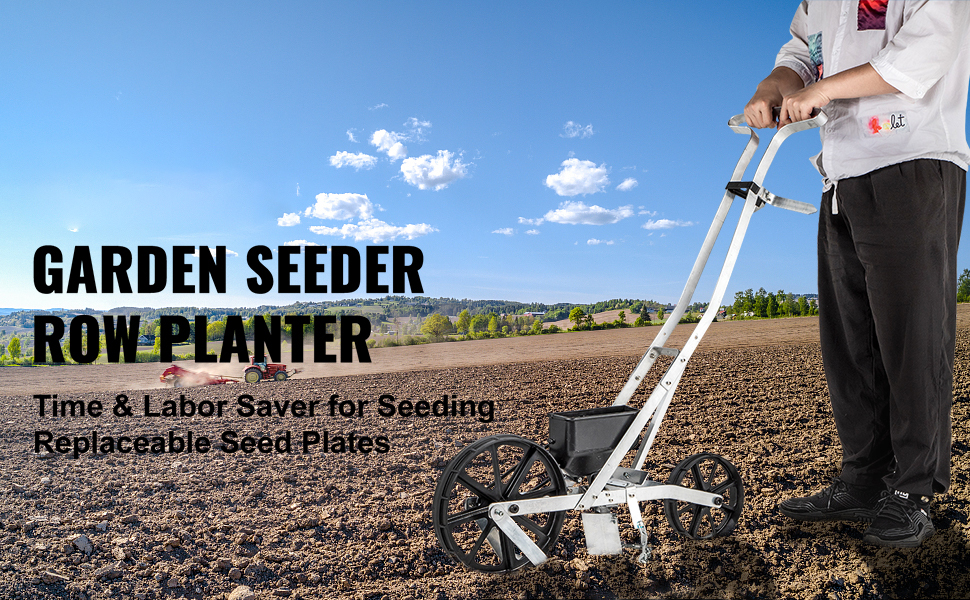 Dibbelmaschine Sämaschine manuell höhenverstellbar Garten Sägerät Garden Seeder A100 1.4w