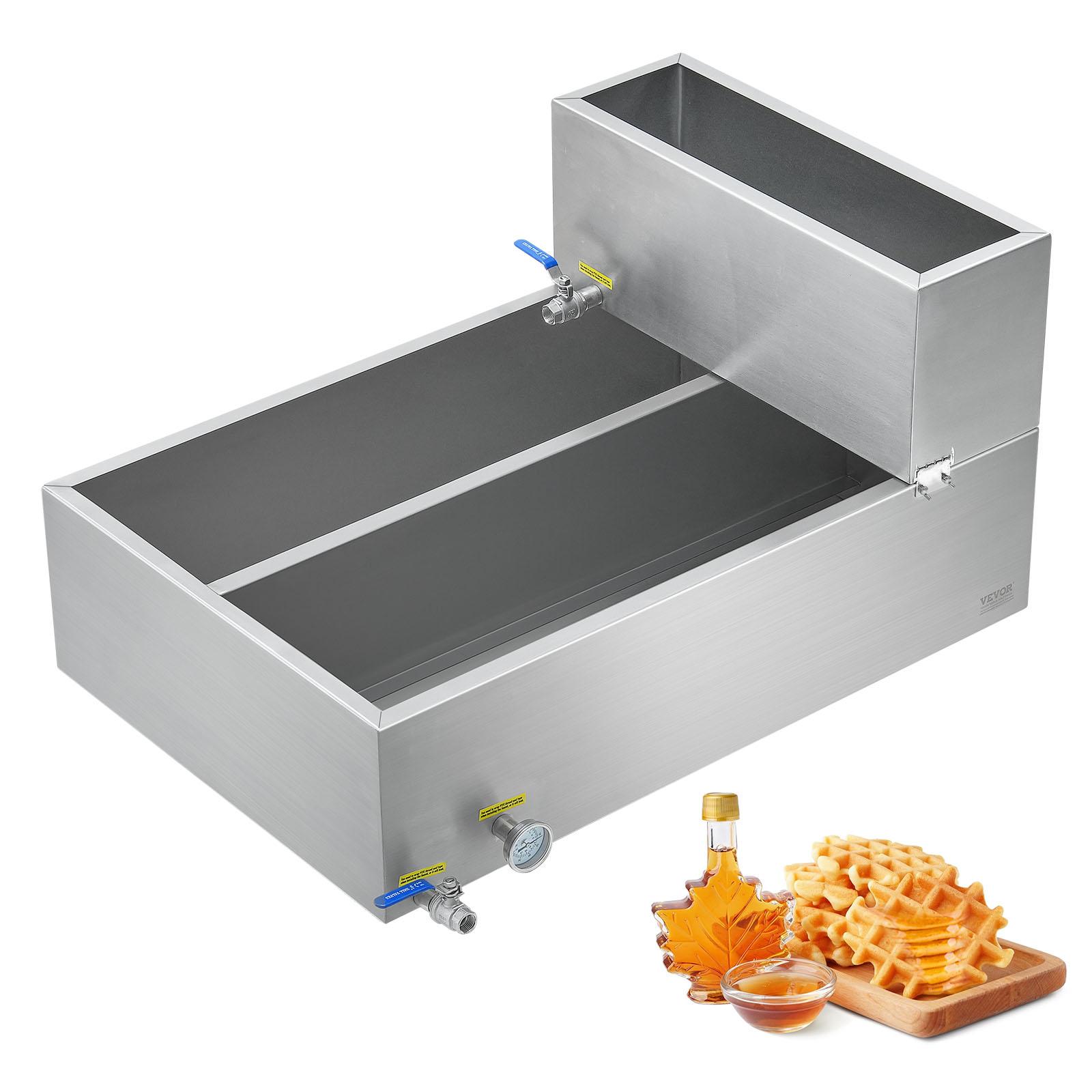Maple Syrup Boiling Pan Stainless Steel Sap Evaporator w/Valves for Home Outdoor
