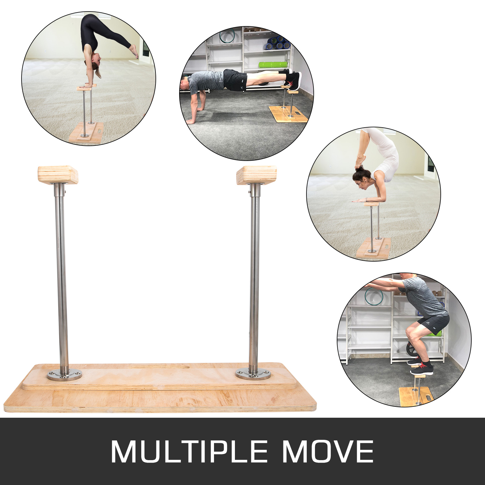 VEVOR 25'' Height Fiexed Handstand Canes, Gymnastic Yoga Inversion