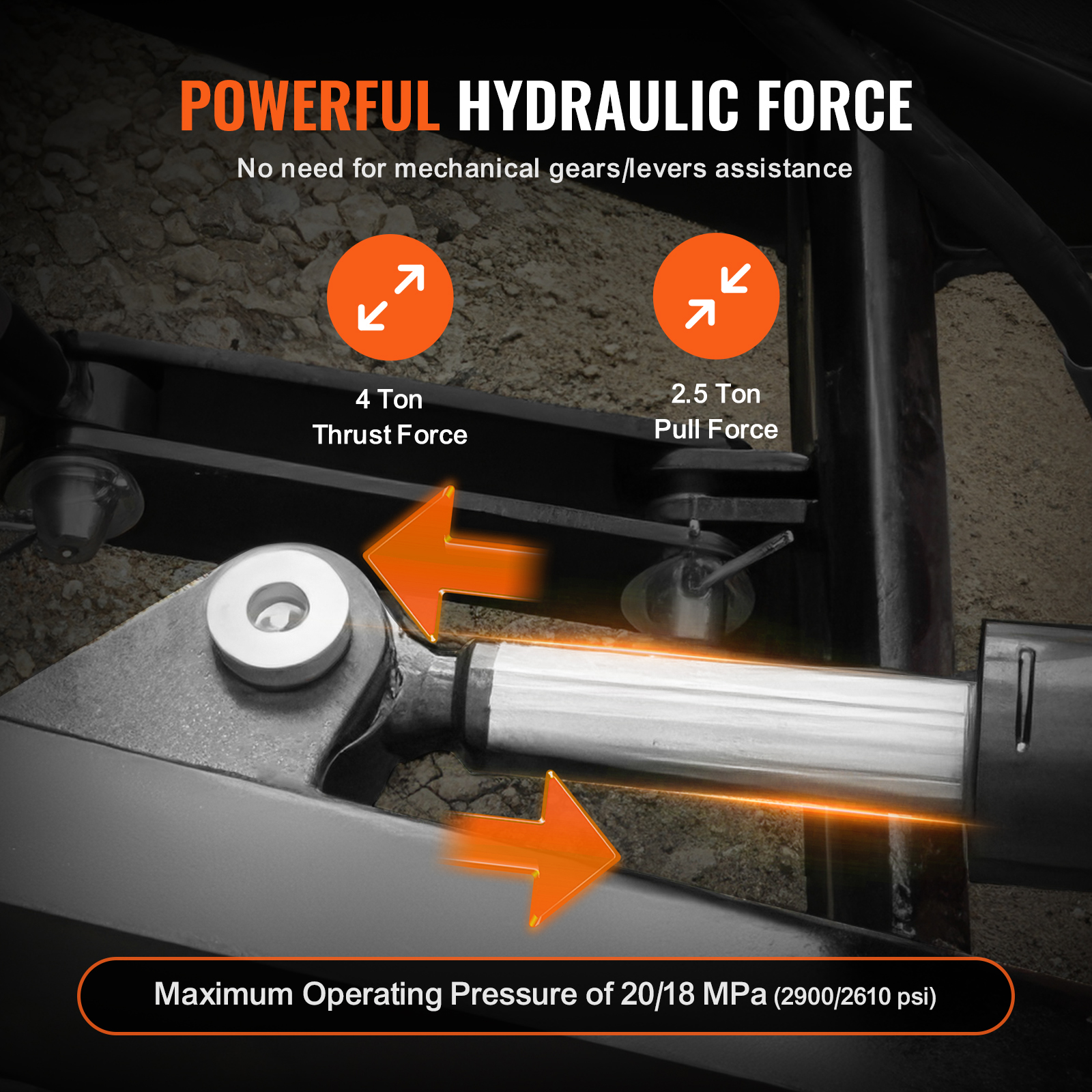 Uimoso Hydraulic Top Link Cat.1-1 / Cat.2-2 18 1/8" - 31 7/8" with 2x Hoses
