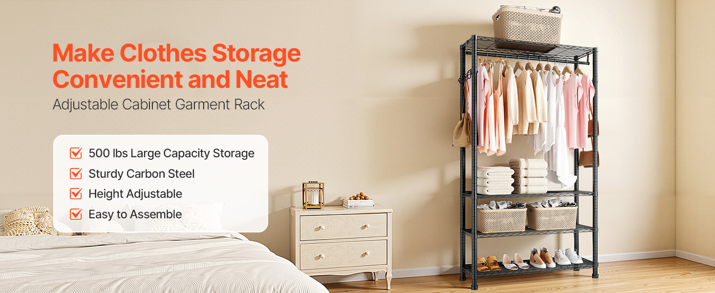 garment rack full storage view