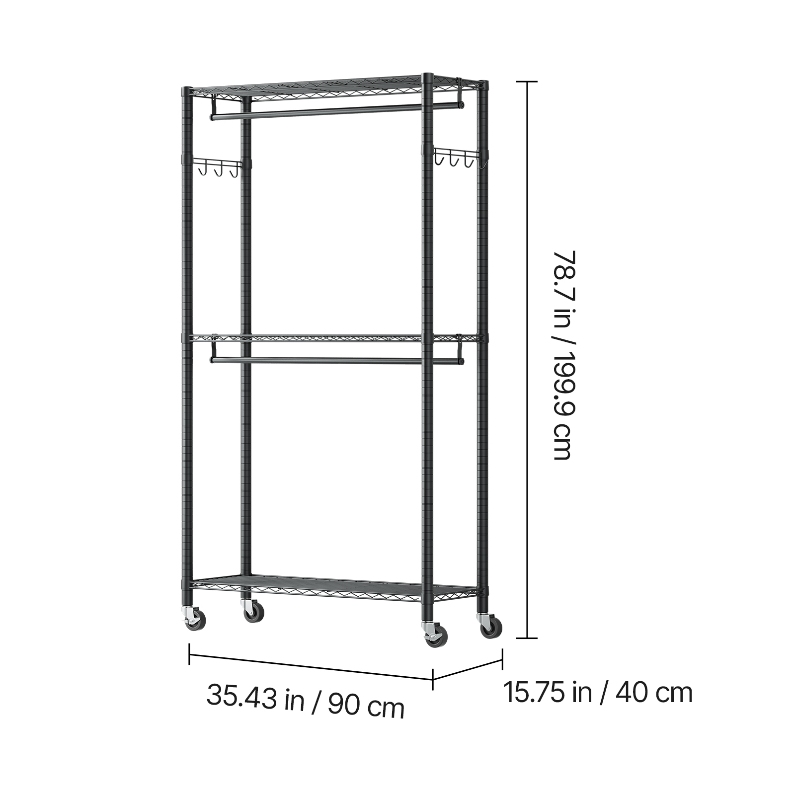 Uimoso Adjustable Height Clothing and Garment Rack 3-10 Tiers Wardrobe ...