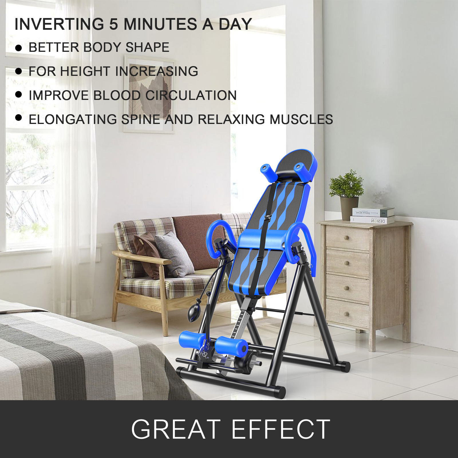 Nouvelle machine inversé appareil de fitness à la maison thérapie de remise en forme bleu