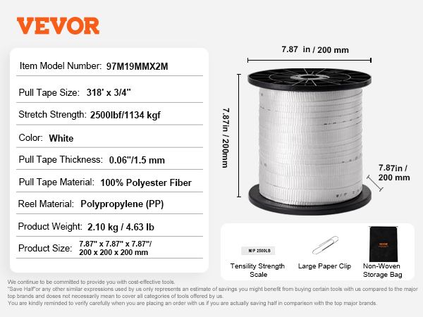 Cinghia In Poliestere 25m X 3,5cm – Resistente 2500kg, Per Fai Da Te, Arrampicata, Riparazioni, Uso Interno/Esterno, Bianco - 2