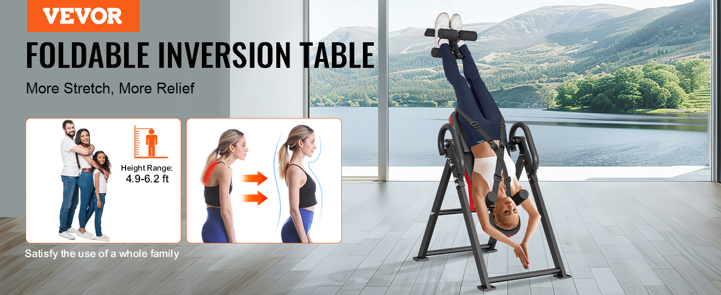 VEVOR Table d'inversion pliable Équipement de musculation Banc d ...