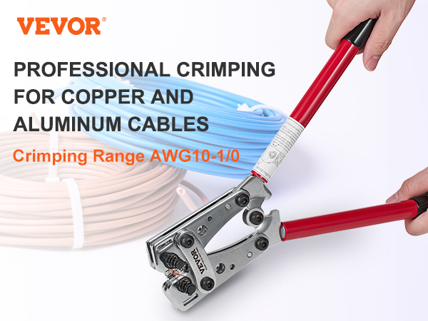 Heavy Duty Copper Lug Crimping Tool for AWG 8,6,4,2,1 Gauge Battery Cable Ring  Terminal Ends — IWISS TOOLS