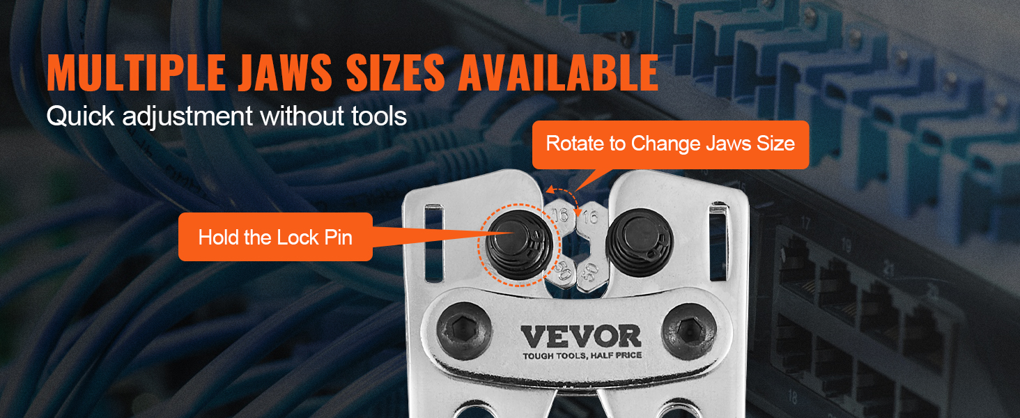 thumbnail image 2 of VEVOR Battery Cable Crimping Tool Kit - 10-1/0 AWG With 95 Terminals & 100 Heat Shrink Tubes 2 of 11