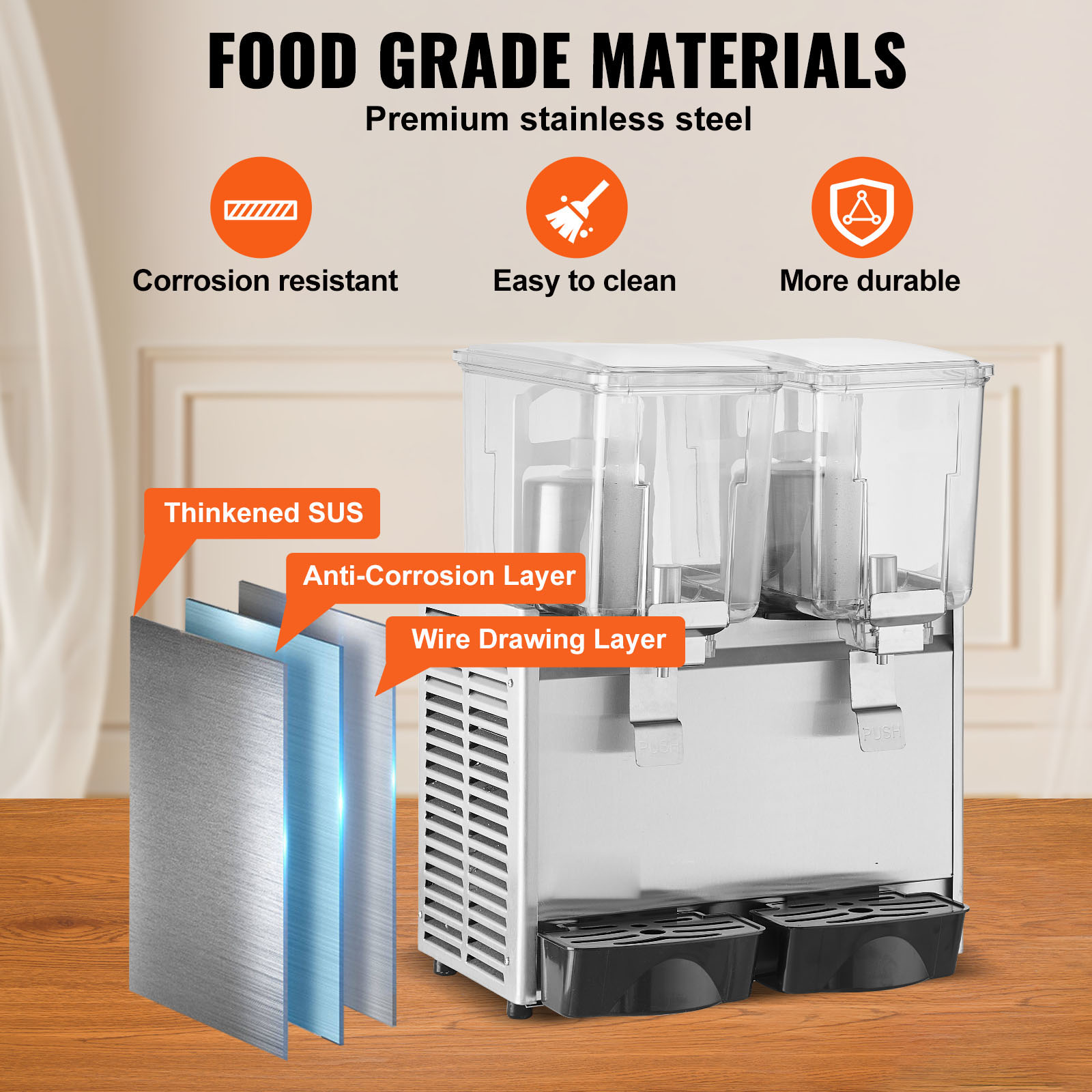 Commercial Beverage Dispenser Cold Juice Ice Drink Dispenser 1/2/3 Tank - Picture 18 of 62