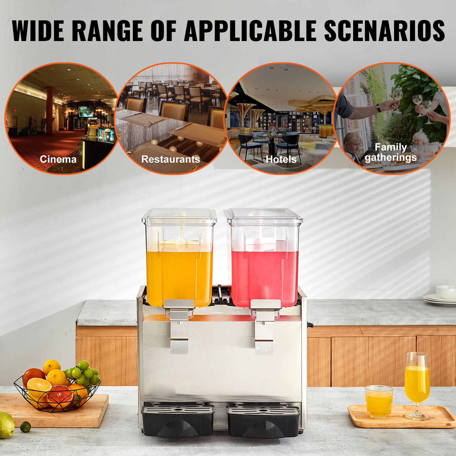 Commercial Beverage Dispenser Cold Juice Ice Drink Dispenser 1/2/3 Tank - Picture 20 of 62