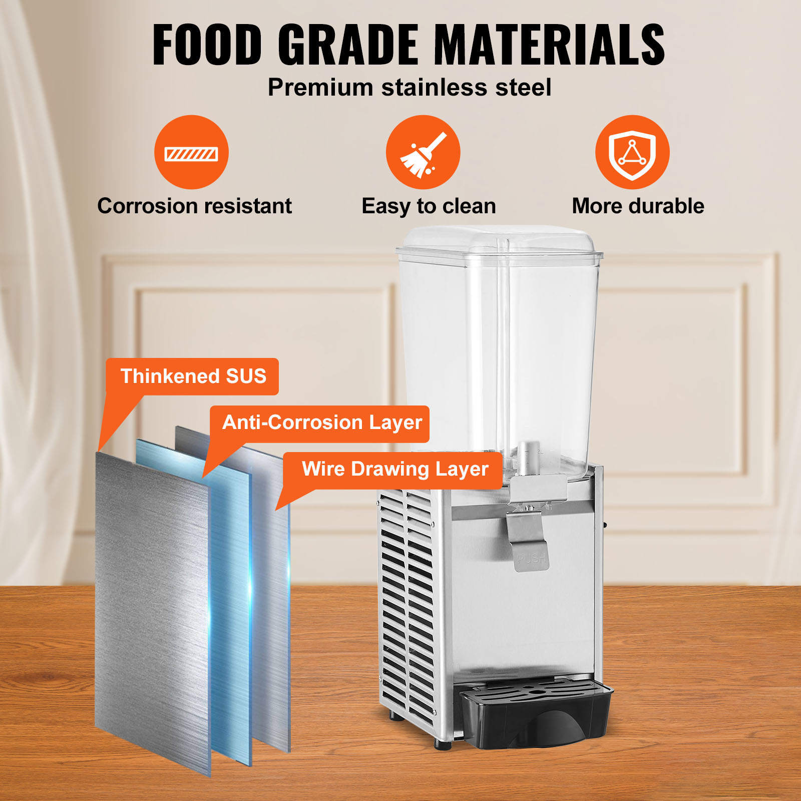 Commercial Beverage Dispenser Cold Juice Ice Drink Dispenser 1/2/3 Tank - Picture 30 of 62