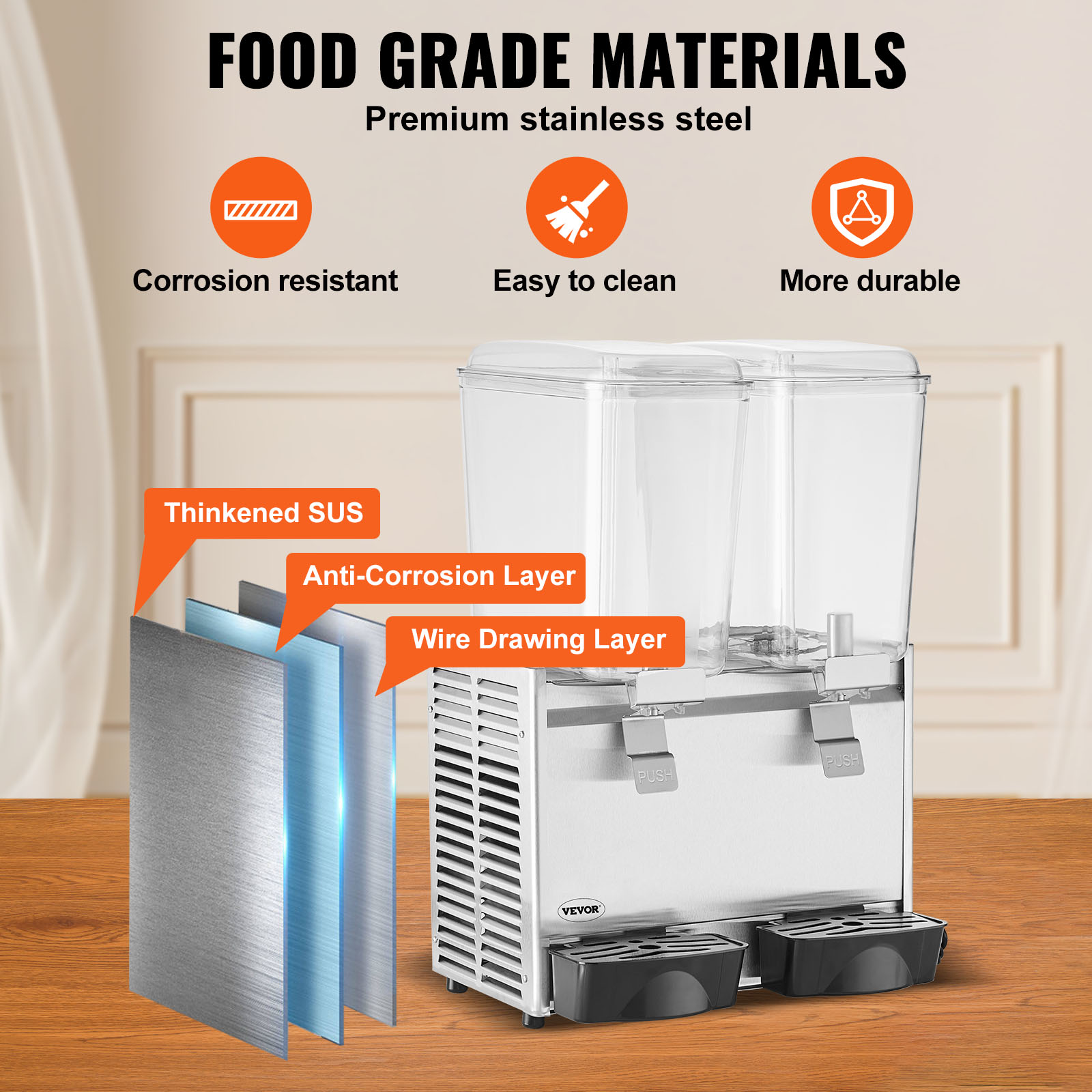 Commercial Beverage Dispenser Cold Juice Ice Drink Dispenser 1/2/3 Tank - Picture 42 of 62