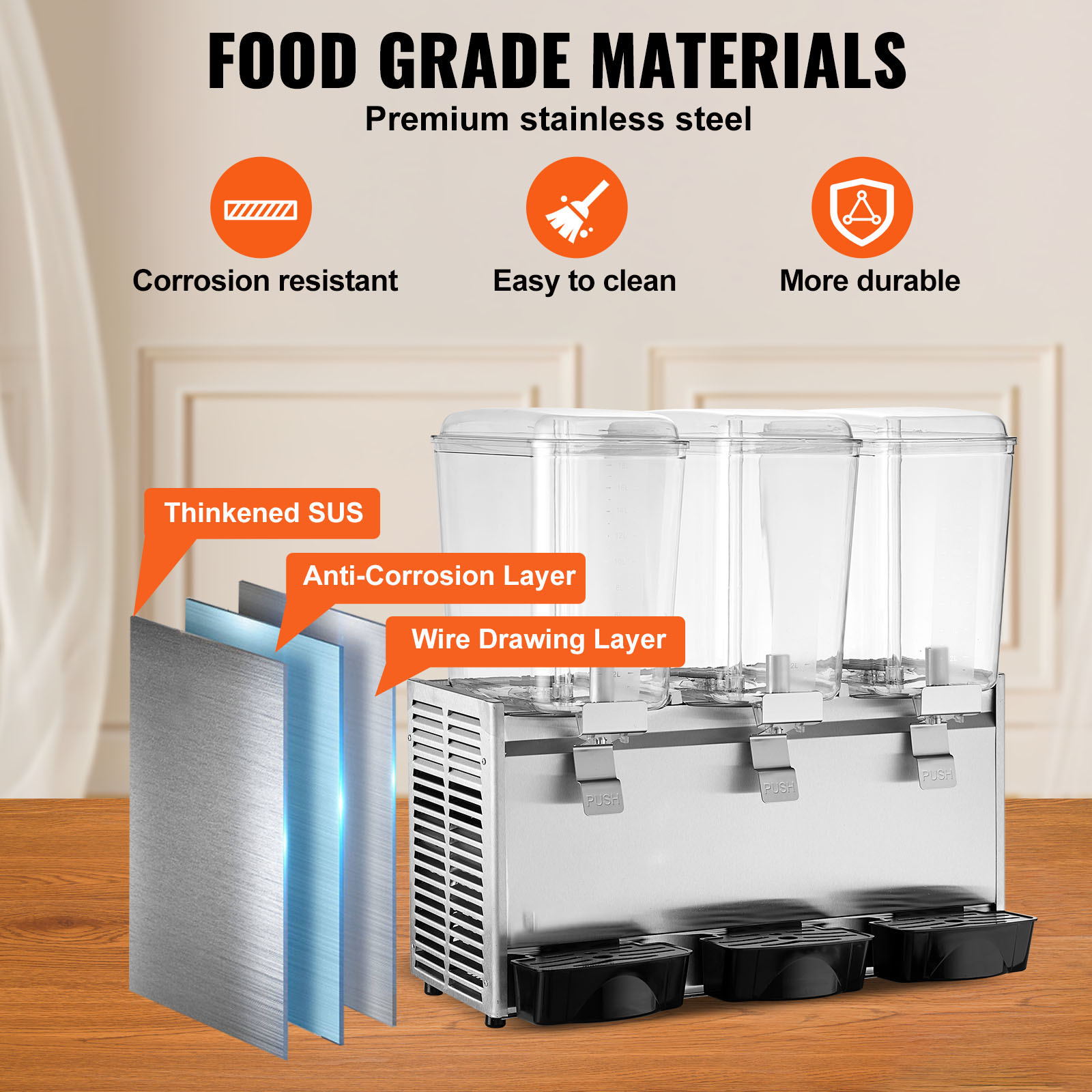 Commercial Beverage Dispenser Cold Juice Ice Drink Dispenser 1/2/3 Tank - Picture 54 of 62