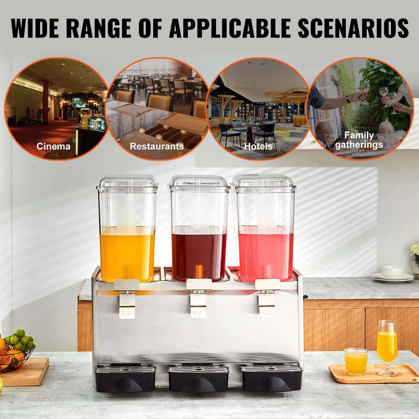 Commercial Beverage Dispenser Cold Juice Ice Drink Dispenser 1/2/3 Tank - Picture 56 of 62