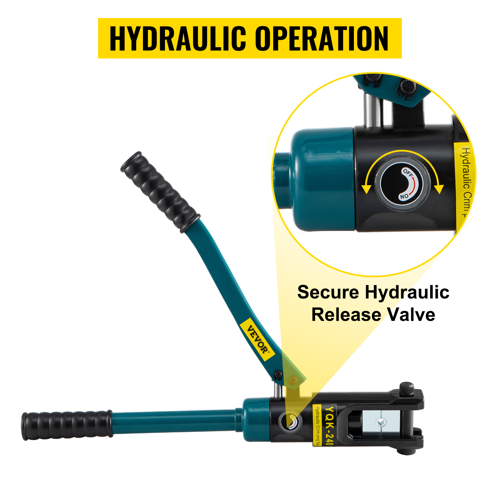 Hydraulic Pump Cable Crimper Hand Tool with Valve for 3 16 inch Stainless Steel Wire Ton Hex Die