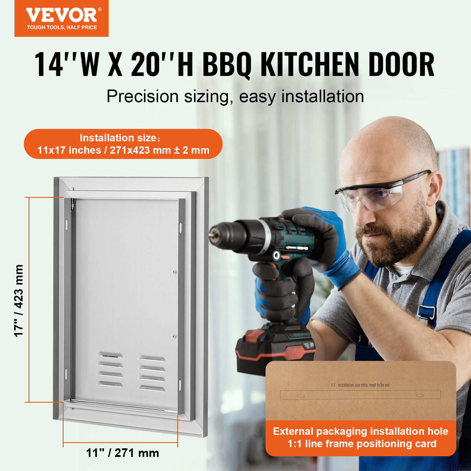 VEVOR Outdoor Kitchen BBQ Island Door Stainless Steel Double Single Access - Picture 100 of 182