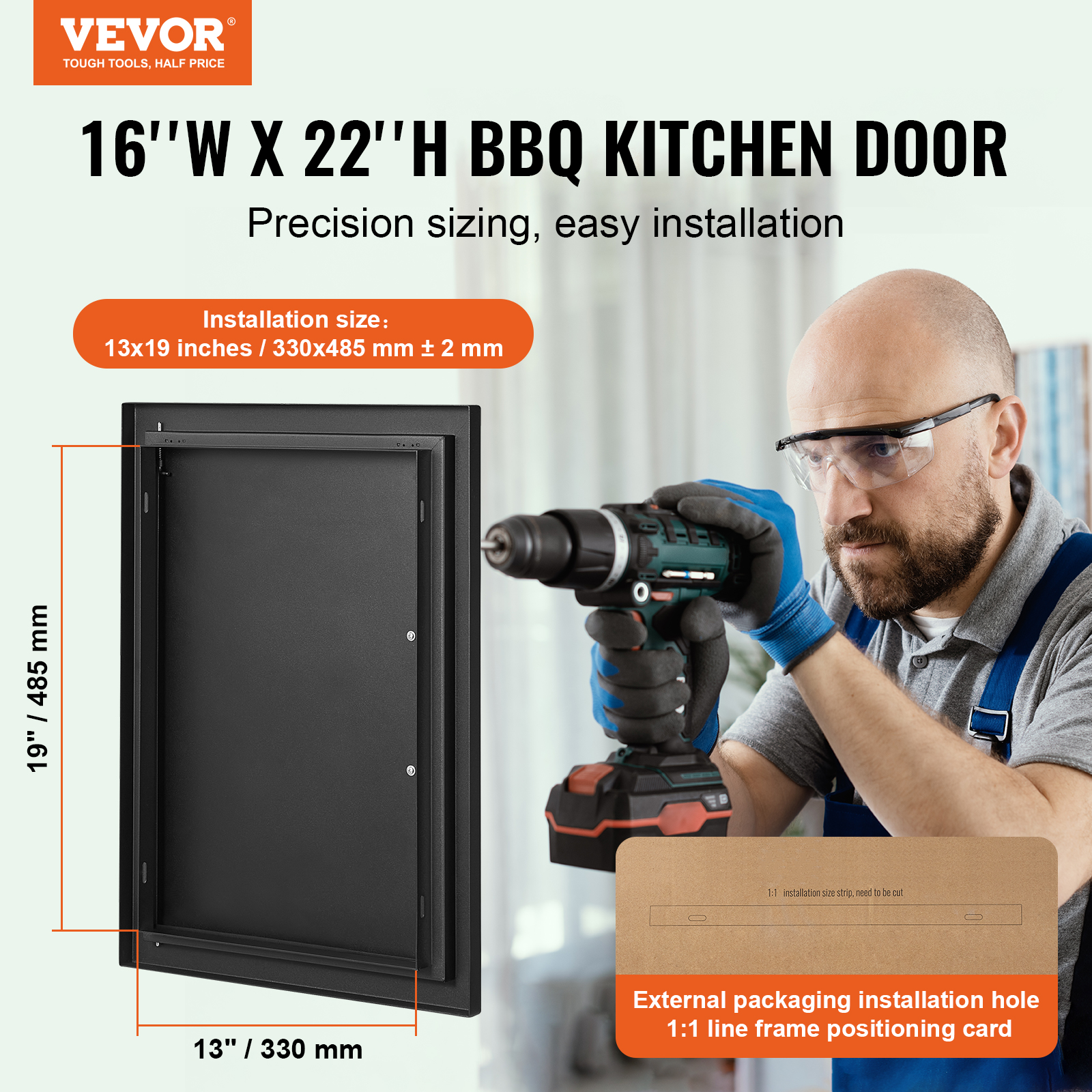 VEVOR Outdoor Kitchen BBQ Island Door Stainless Steel Double Single Access - Picture 88 of 182