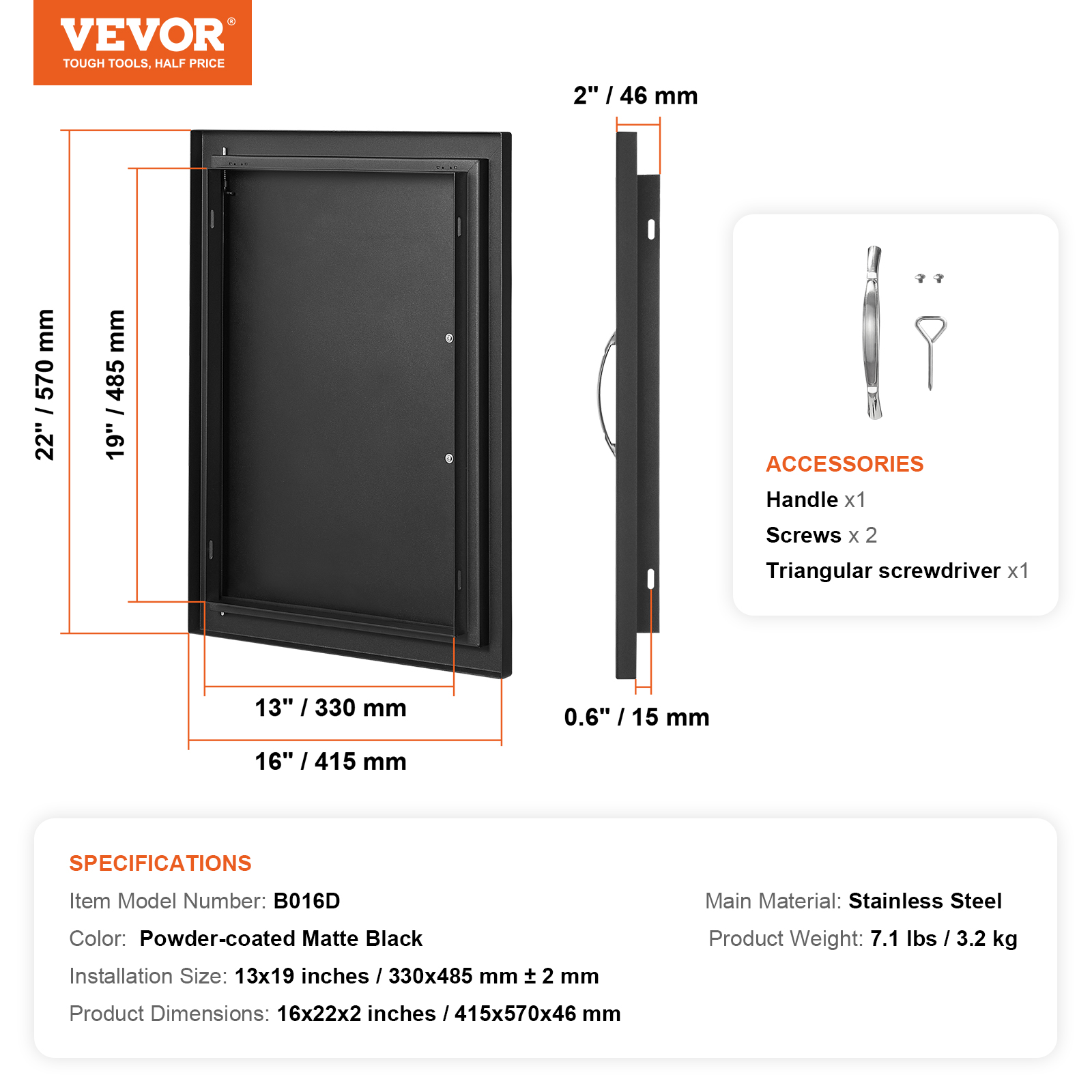VEVOR Outdoor Kitchen BBQ Island Door Stainless Steel Double Single Access - Picture 93 of 182