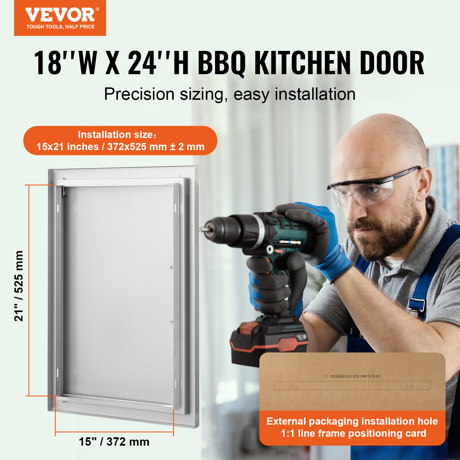 VEVOR Outdoor Kitchen BBQ Island Door Stainless Steel Double Single Access - Picture 40 of 182