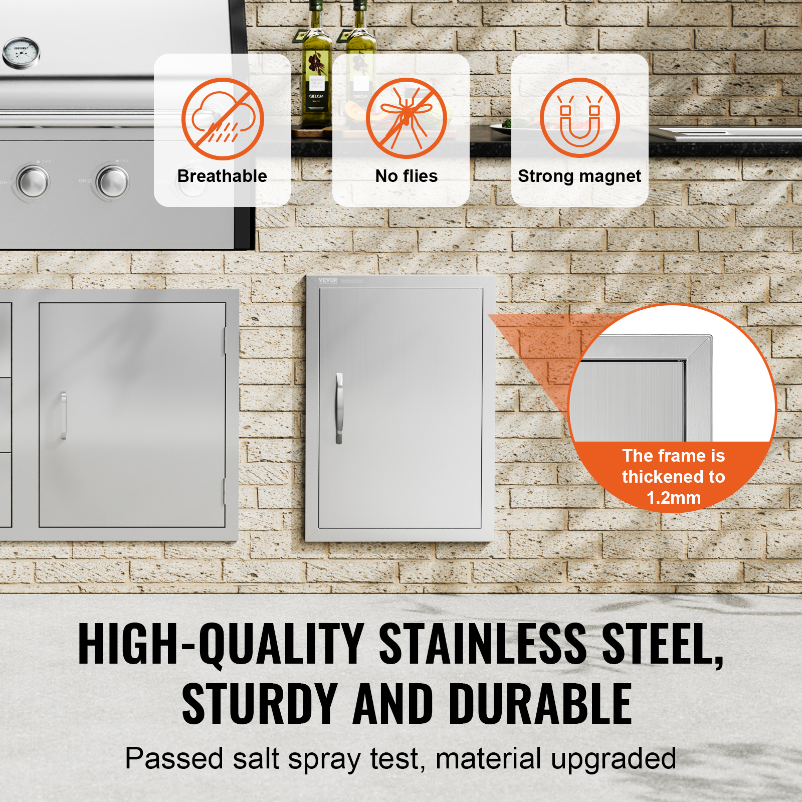 VEVOR Outdoor Kitchen BBQ Island Door Stainless Steel Double Single Access - Picture 41 of 182