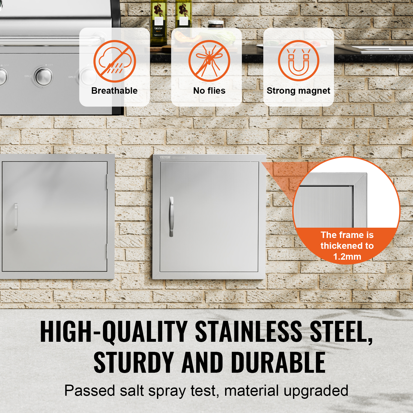 VEVOR Outdoor Kitchen BBQ Island Door Stainless Steel Double Single Access - Picture 137 of 182