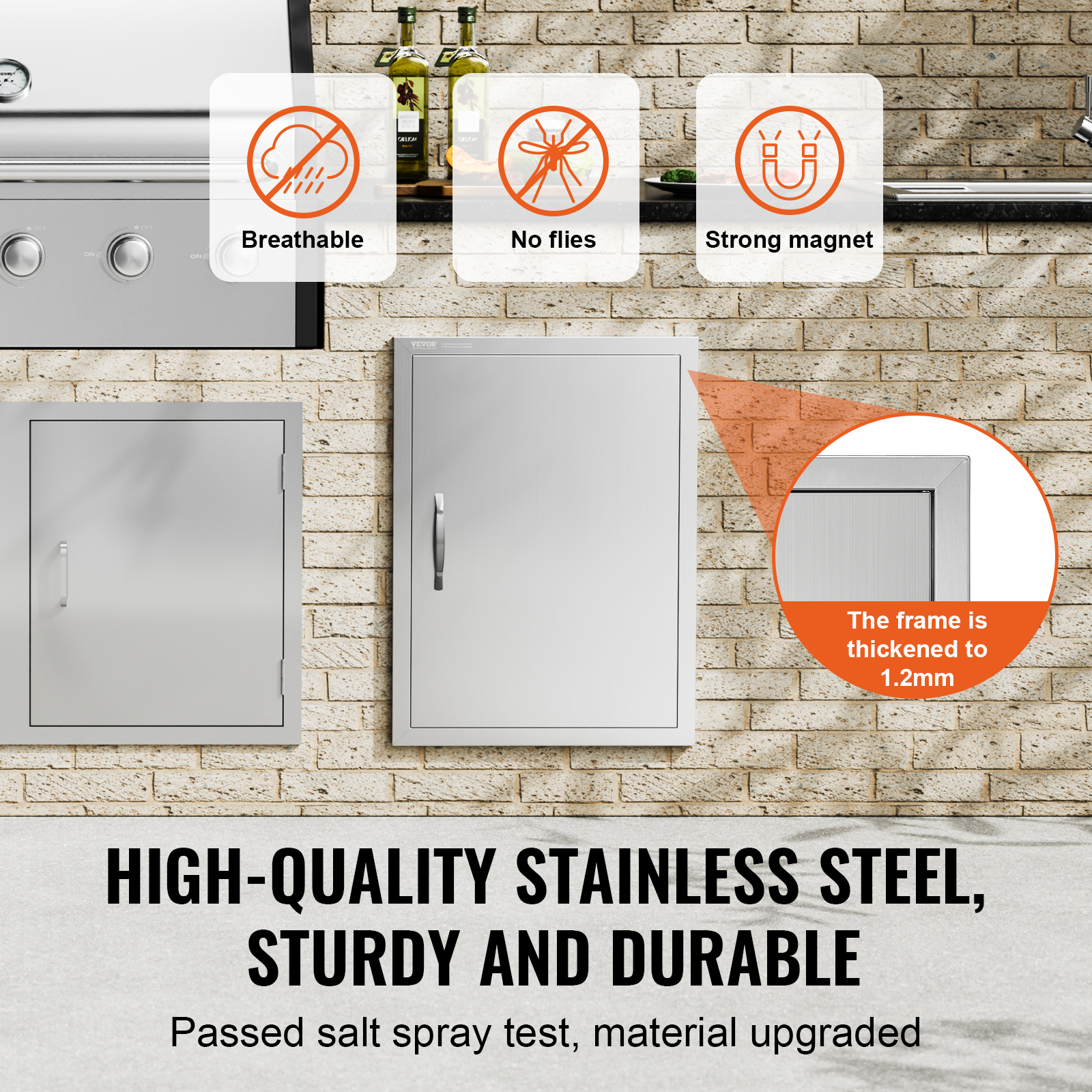 VEVOR Outdoor Kitchen BBQ Island Door Stainless Steel Double Single Access - Picture 53 of 182