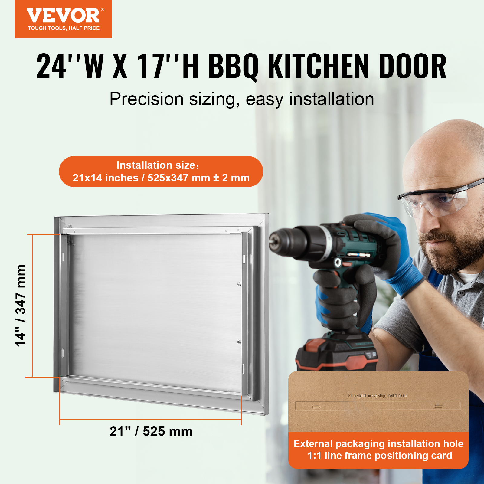 VEVOR Outdoor Kitchen BBQ Island Door Stainless Steel Double Single Access - Picture 64 of 182