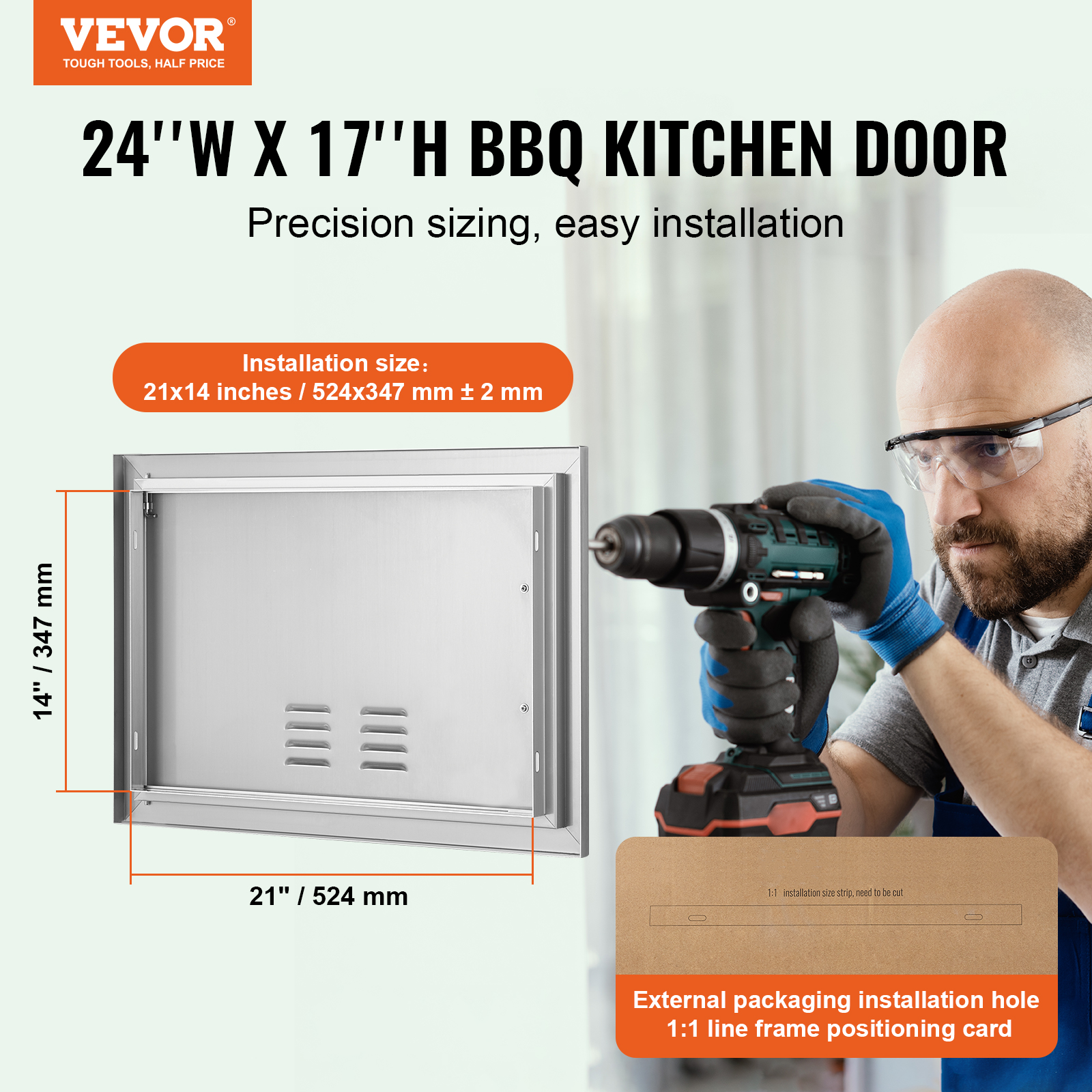 VEVOR Outdoor Kitchen BBQ Island Door Stainless Steel Double Single Access - Picture 124 of 182