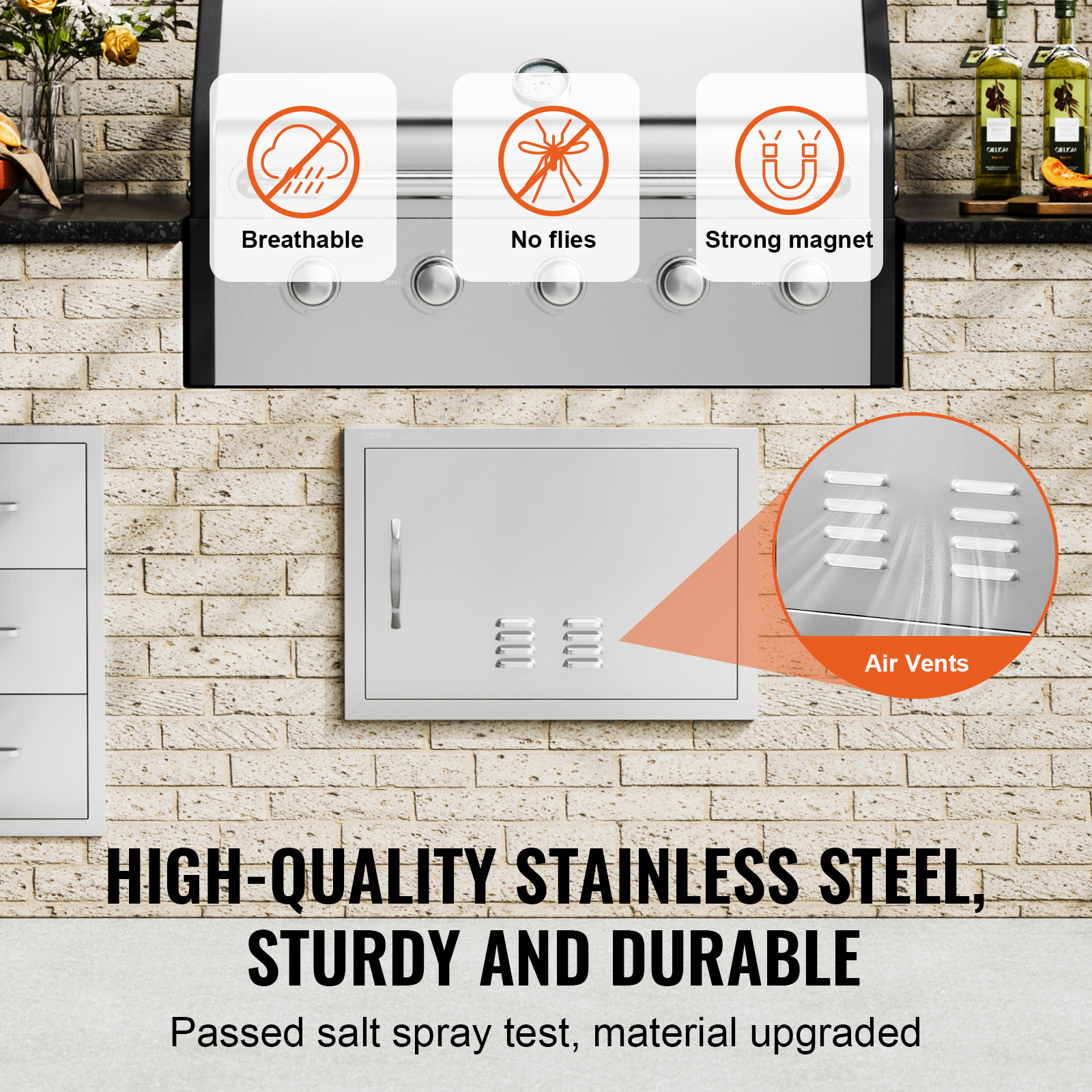 VEVOR Outdoor Kitchen BBQ Island Door Stainless Steel Double Single Access - Picture 125 of 182