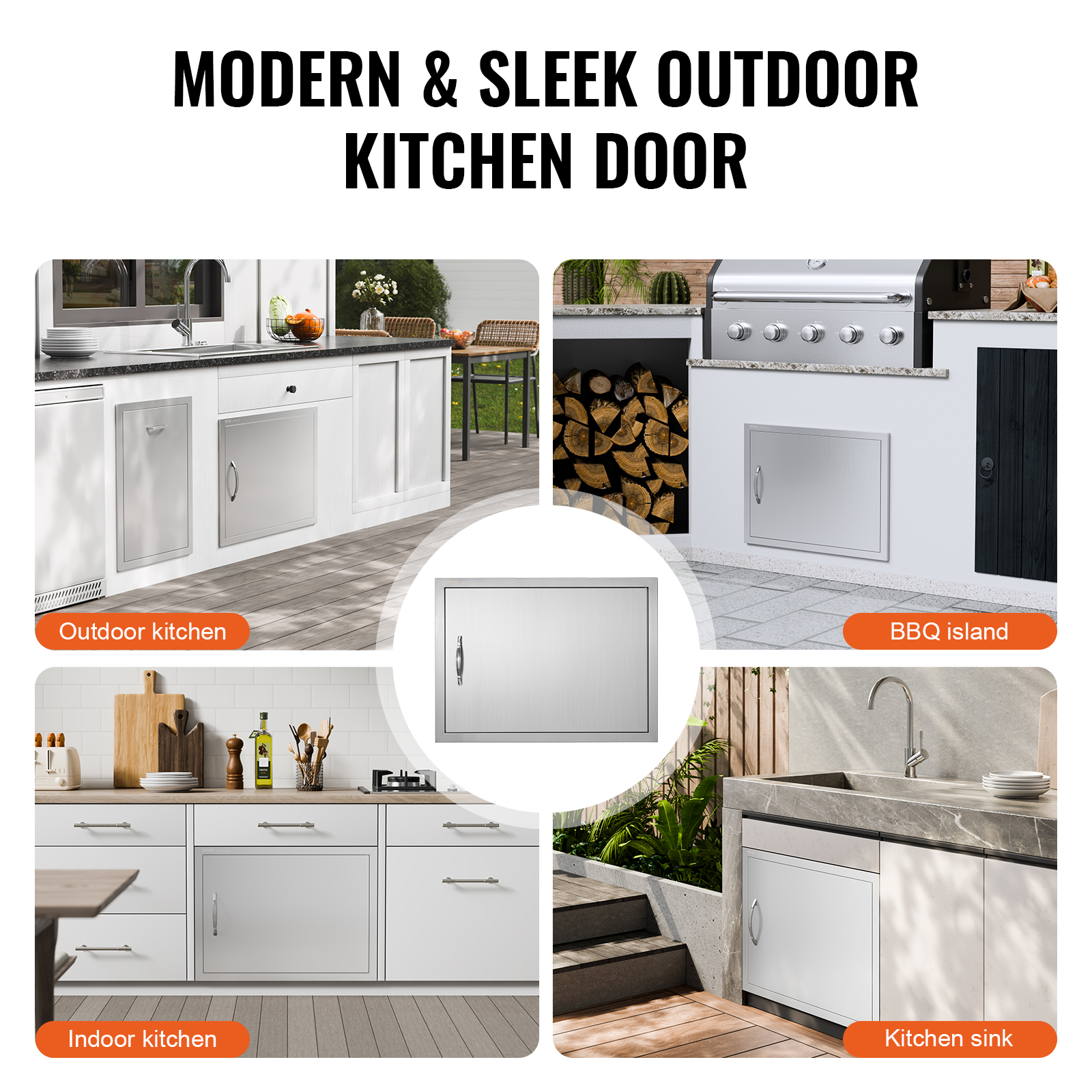 VEVOR Outdoor Kitchen BBQ Island Door Stainless Steel Double Single Access - Picture 80 of 182