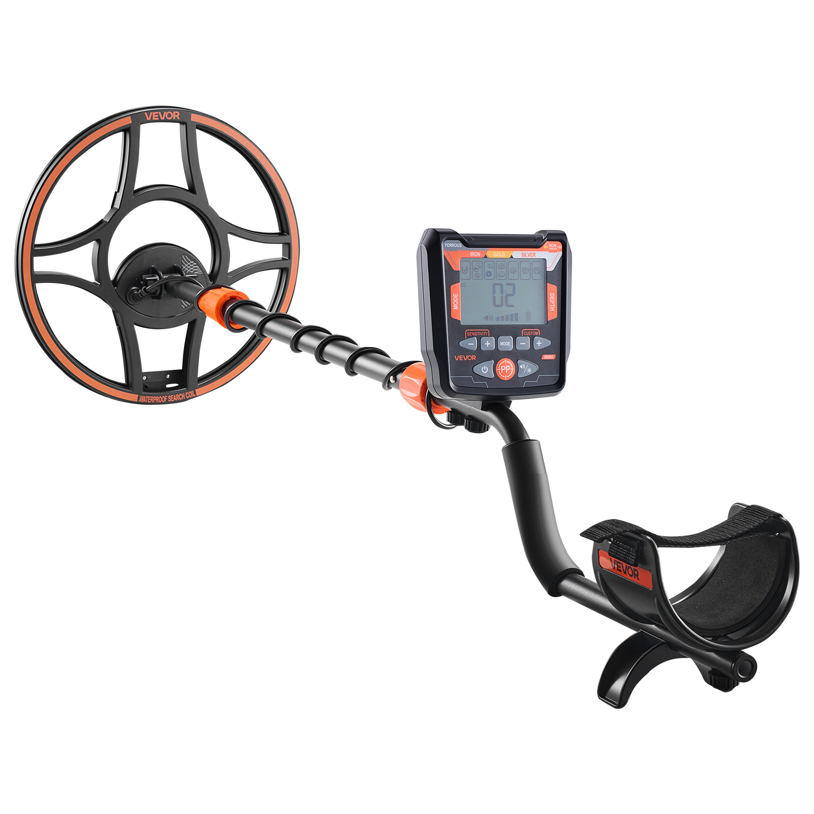 VEVOR Metal Detector for Adults 6-12" Professional Gold Detector Waterproof Coil