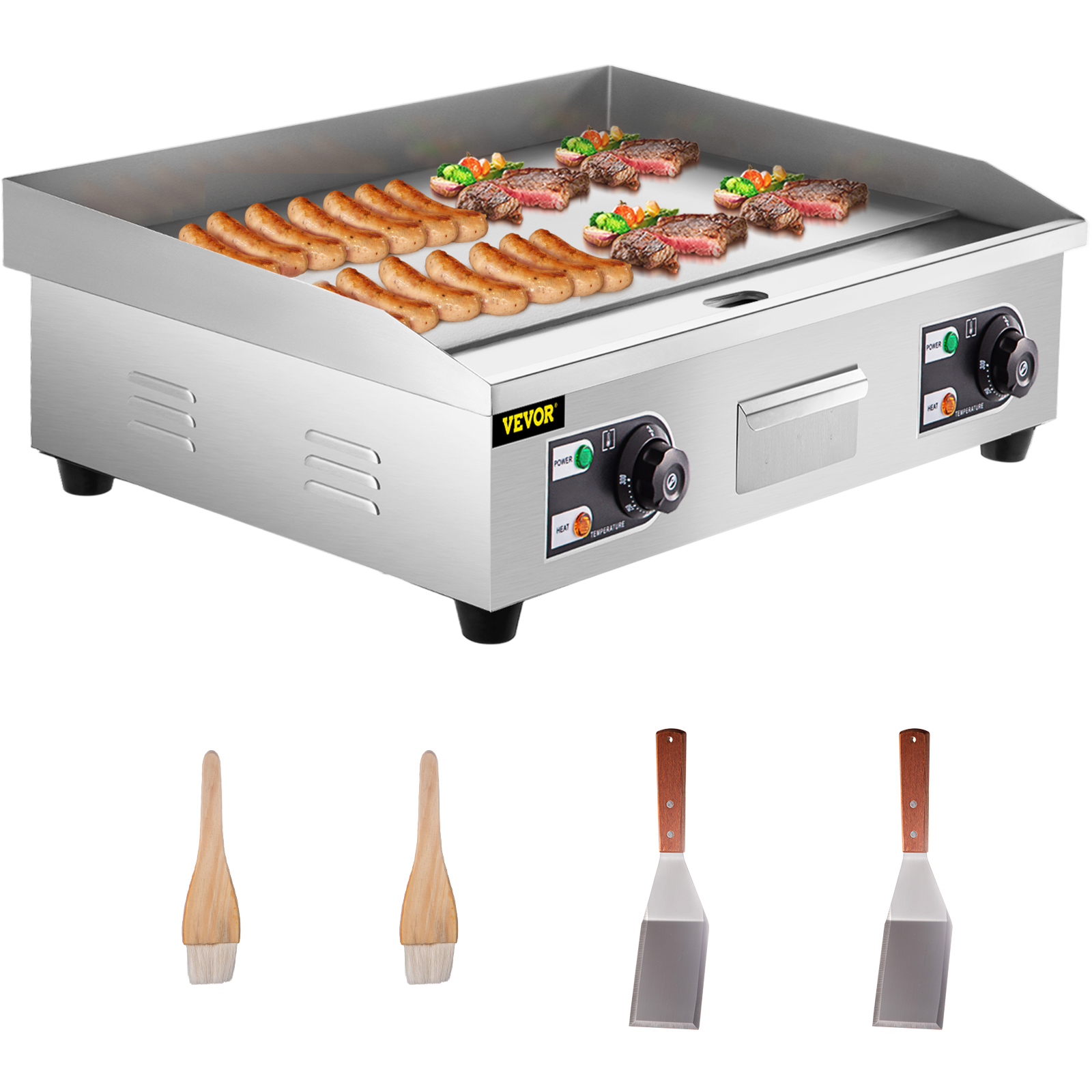 VEVOR 3000W 30 Commercial Electric Countertop Griddle Flat Top Grill Hot Plate BBQ