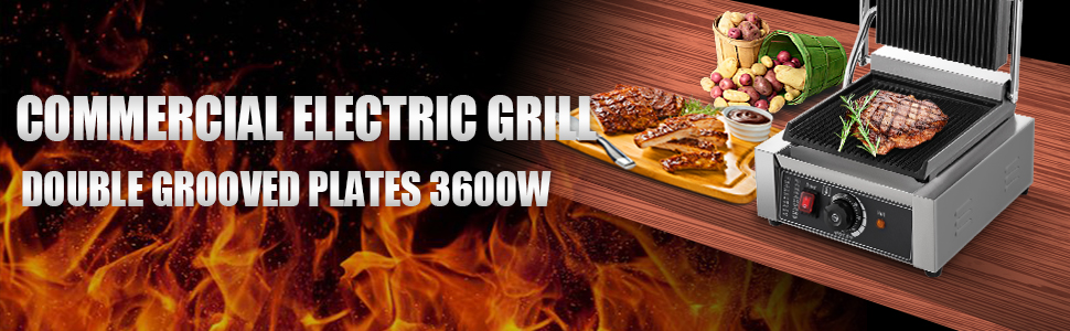 Vevor Parrilla Grill Asador Eléctrico Tostadora Panini Carne