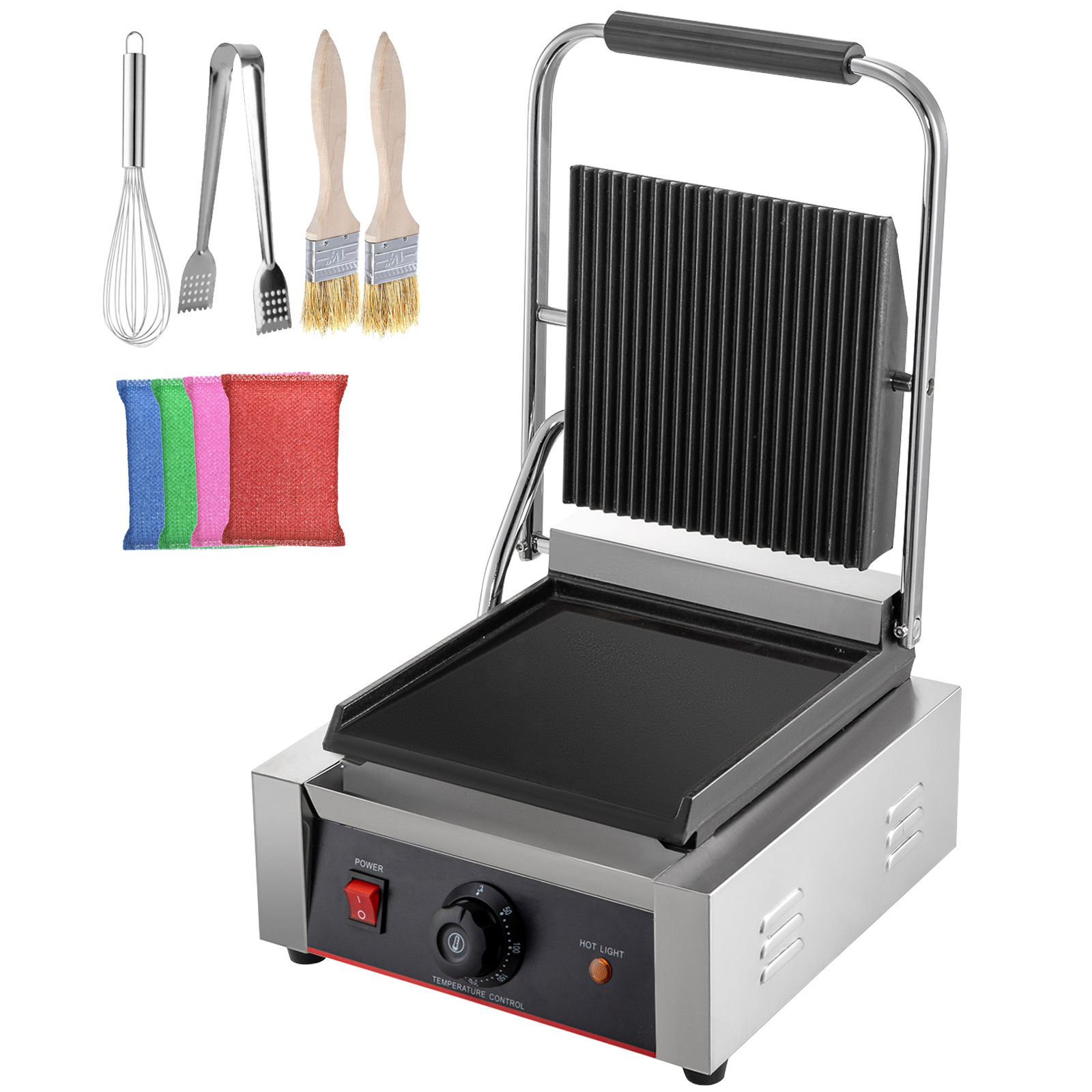 1800W Electric Fit Grill Electric Panini Press Hot Plate Sandwich Maker,Toastie Machine,Stainless Steel Sandwhich PressThermostat 