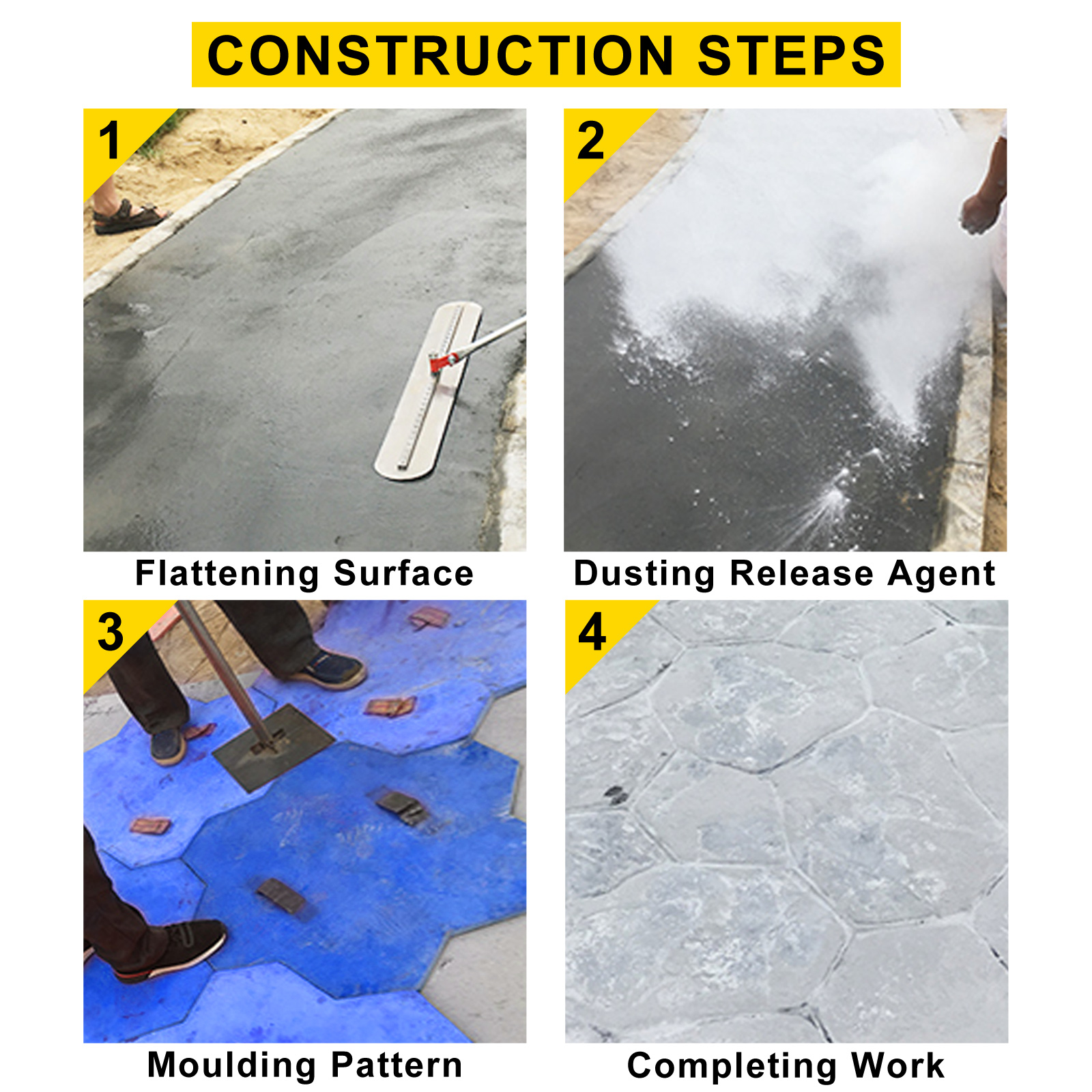 VEVOR Vevor Stamp Concrete Mat Concrete Stamp 180° Bending Pu Cement