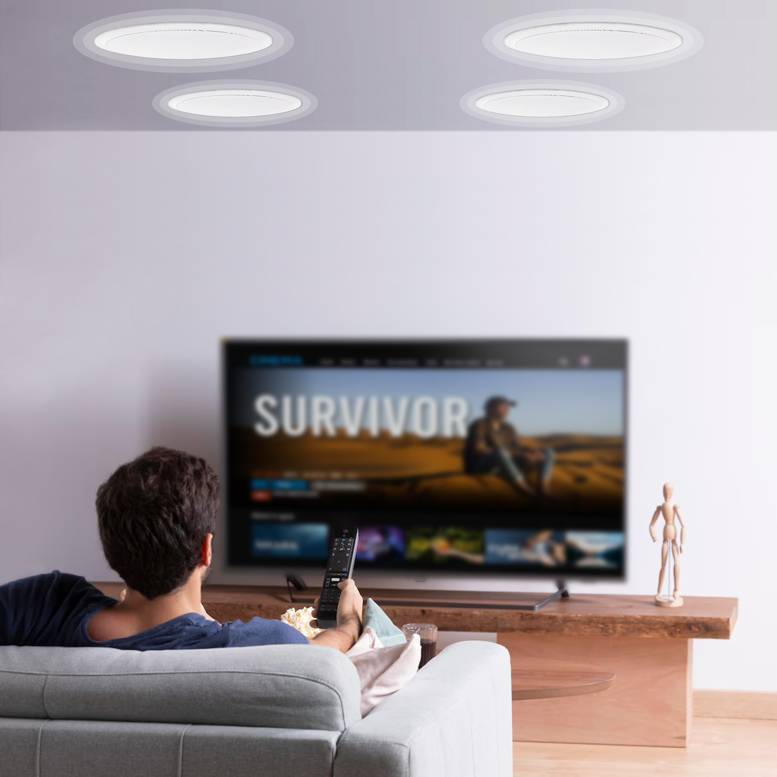 Ceiling Speakers 50-100W Flush Mount Ceiling & in-Wall Speakers 6.4/8/9.7 in