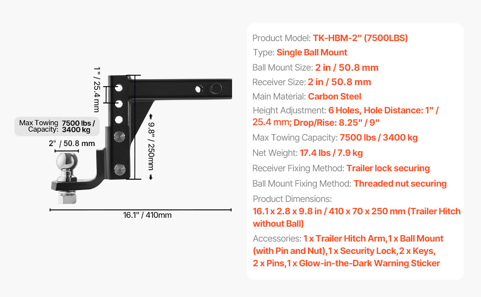 Récepteur D'attelage De Flèche à Montage Sur Boule De Remorque De 2