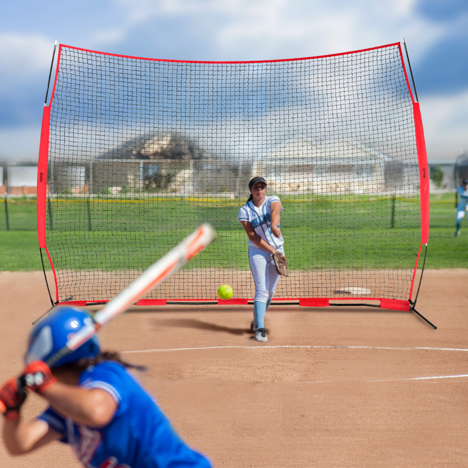 VEVOR I Screen Baseball Pitching Net for Batting Cage Softball Screen 9 Size