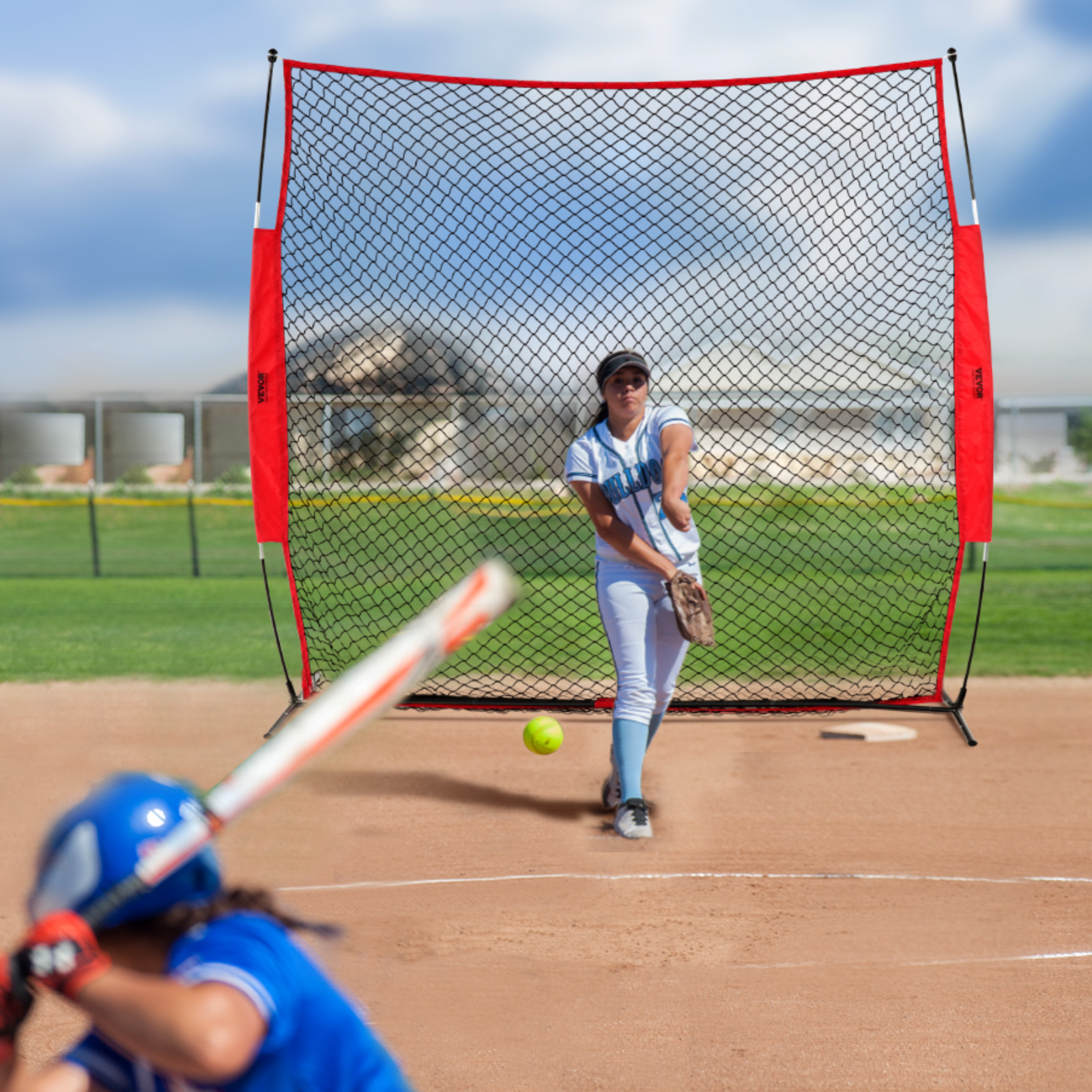 VEVOR I Screen Baseball Pitching Net for Batting Cage Softball Screen 9 Size