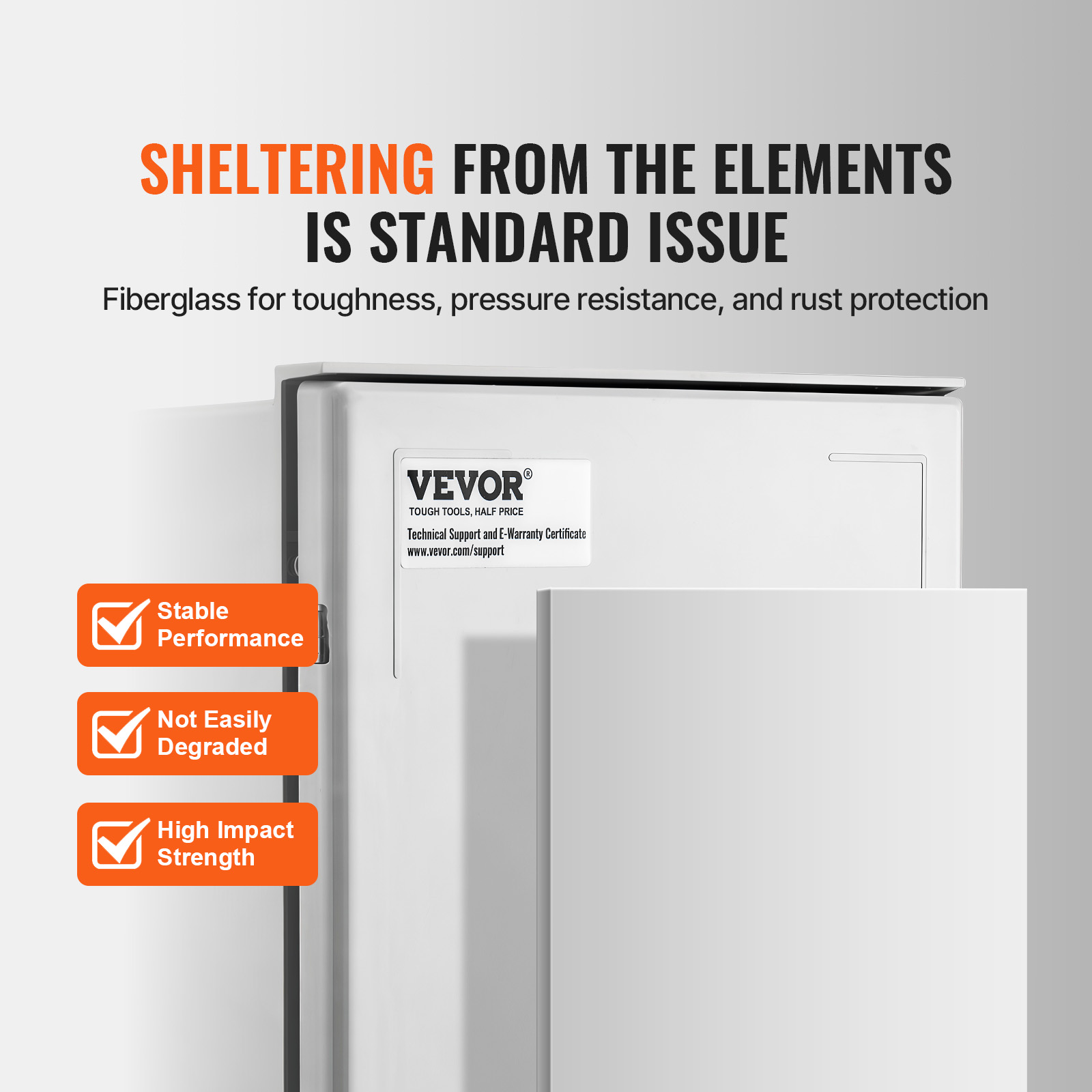 VEVOR 12'' 16'' 20" Fiberglass Electrical Enclosure IP66 Junction Box Outdoor 