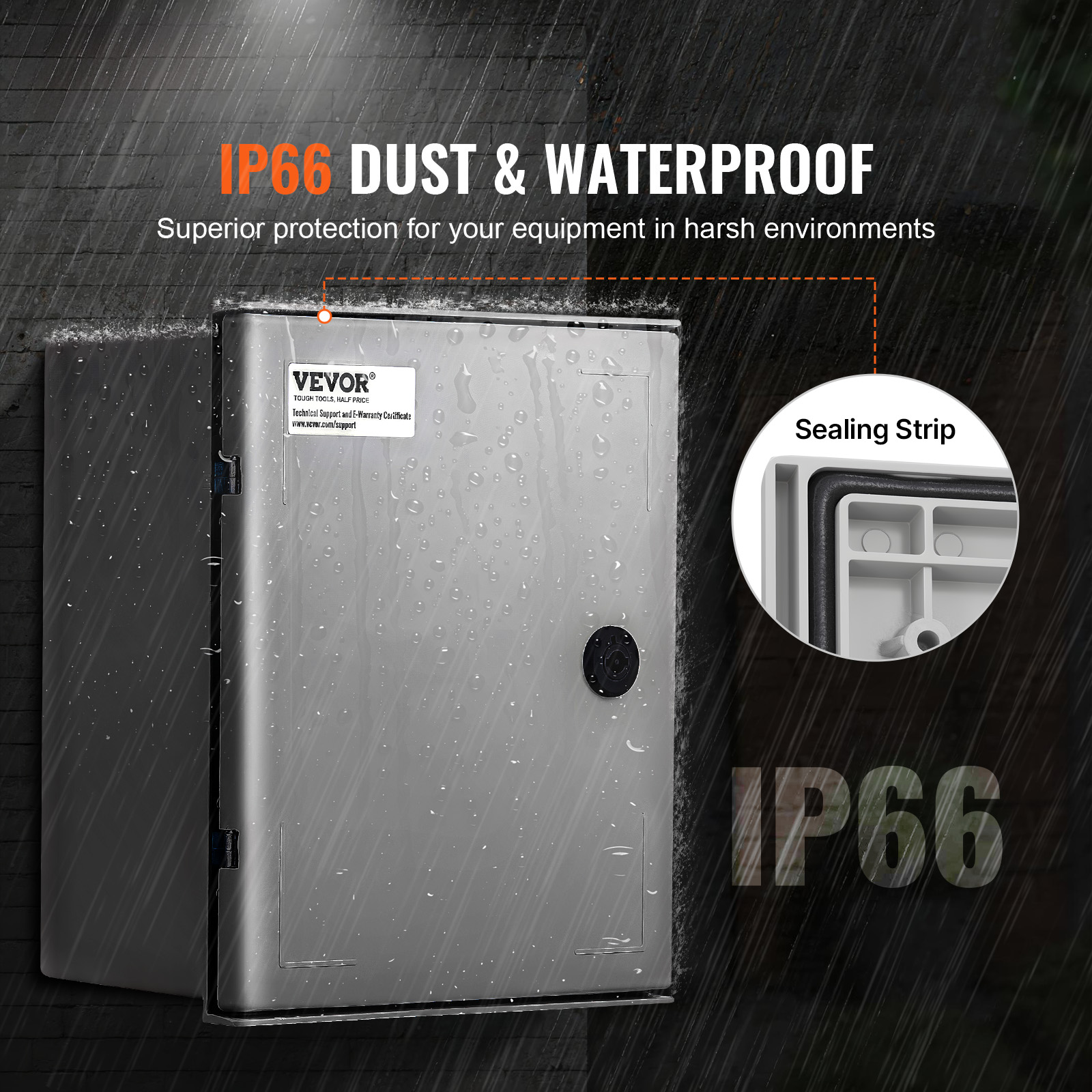 VEVOR 12'' 16'' 20" Fiberglass Electrical Enclosure IP66 Junction Box Outdoor 