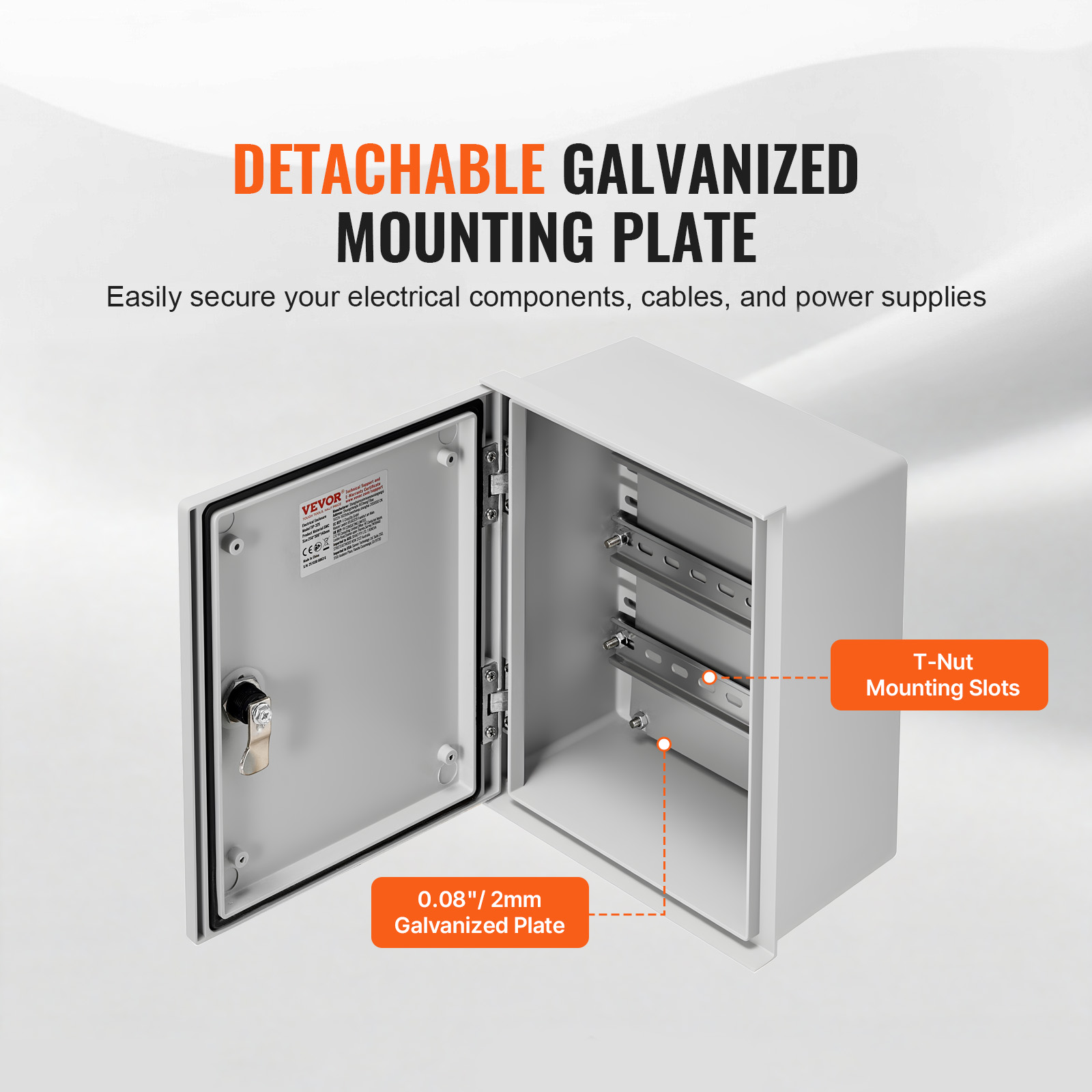 VEVOR 12'' 16'' 20" Fiberglass Electrical Enclosure IP66 Junction Box Outdoor 