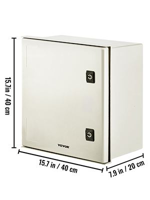 VEVOR NEMA Steel Enclosure, 16 x 16 x 8'' NEMA 4X Fiberglass Electrical Box, IP66 Waterproof & Dustproof, Outdoor/Indoor Electrical Junction Box, with Mounting Plate(40 x 40 x 20 cm) 