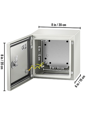 Steel Electrical Enclosure,8x8x6 inch,IP66 Weatherproof Box
