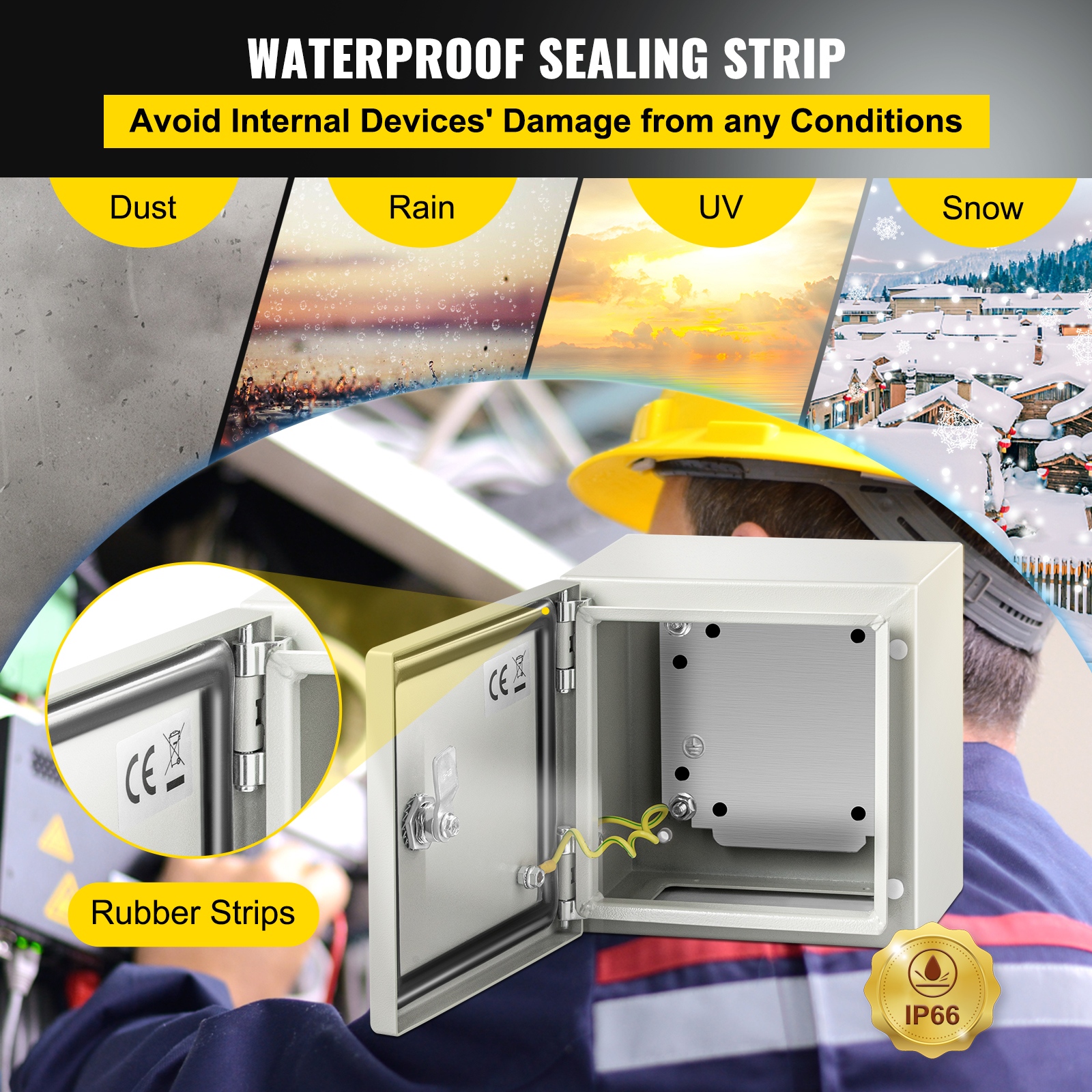 8'' 10'' 12'' Metal Electrical Enclosure IP65 Waterproof Outdoor Junction Box - Bild 6 von 86