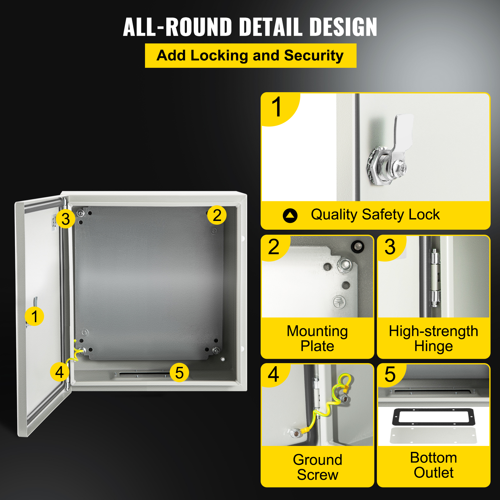 8'' 10'' 12'' Metal Electrical Enclosure IP65 Waterproof Outdoor Junction Box - Bild 7 von 86