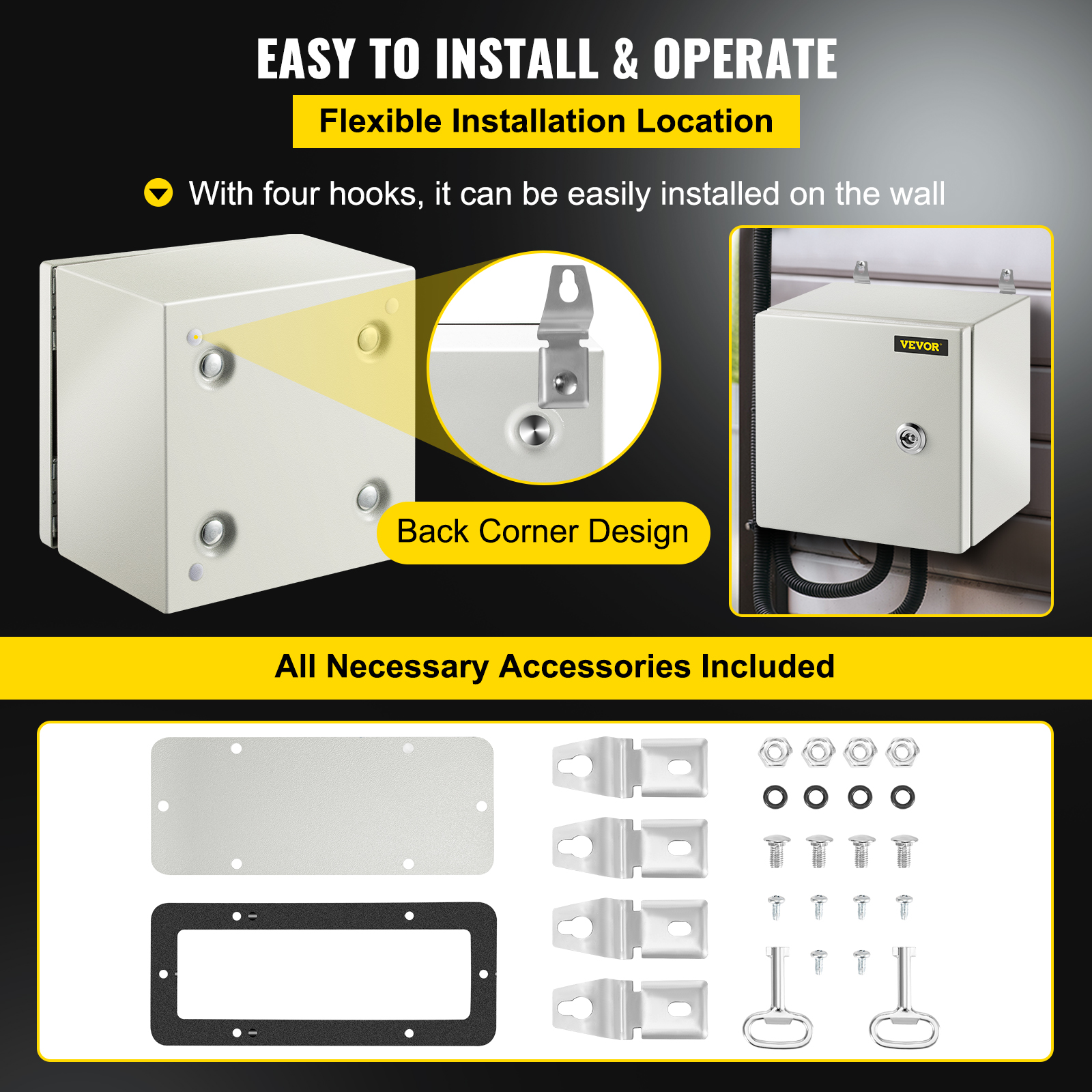 8'' 10'' 12'' Metal Electrical Enclosure IP65 Waterproof Outdoor Junction Box - Bild 8 von 86