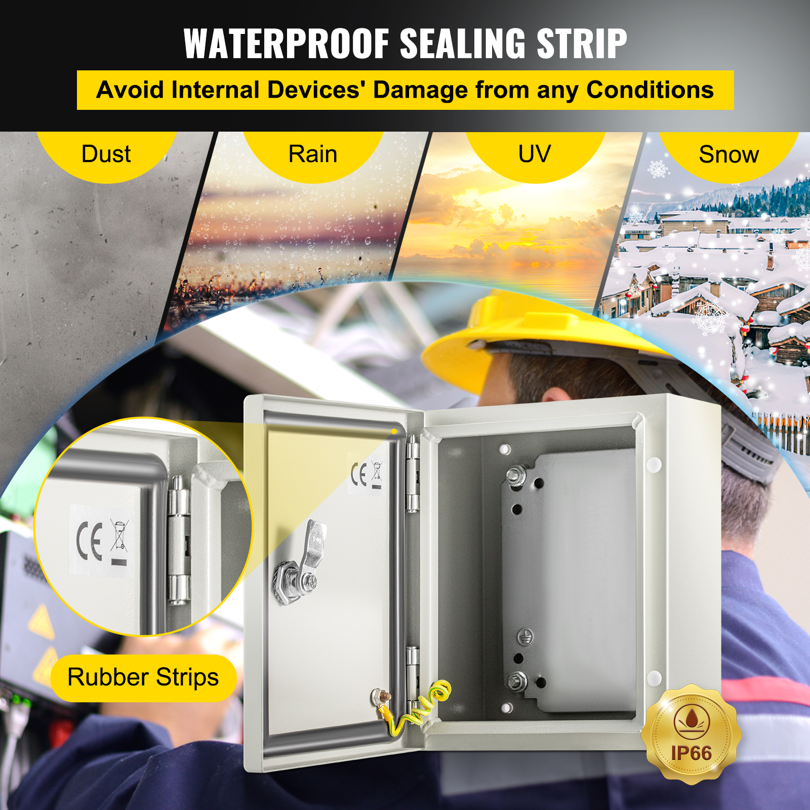 8'' 10'' 12'' Metal Electrical Enclosure IP65 Waterproof Outdoor Junction Box - Bild 18 von 86