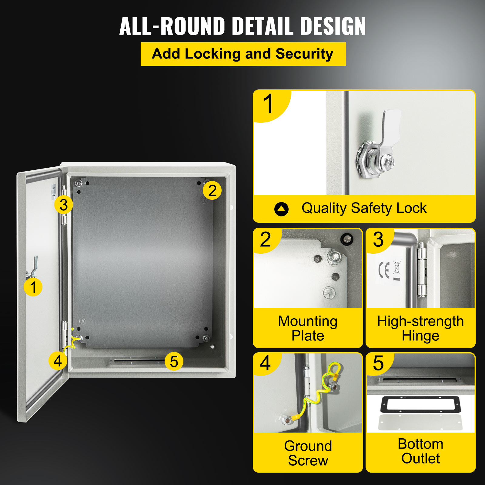 8'' 10'' 12'' Metal Electrical Enclosure IP65 Waterproof Outdoor Junction Box - Bild 19 von 86